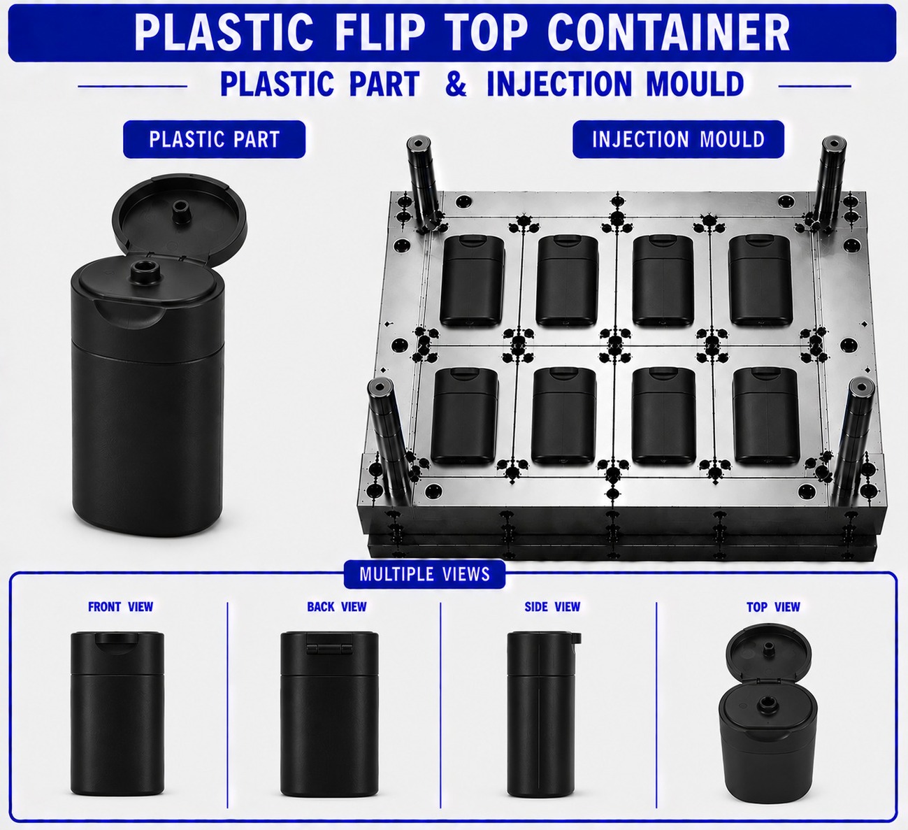 Plastic Flip Top Container Mould and Moulding Service